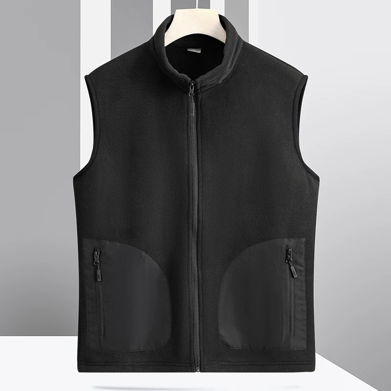 

Fleece Vest Men's Brand Clothing Autumn Winter Warm Wool Sleeveless Coat Couple's Outdoor Sports Vest Camping Jacket Plus Size