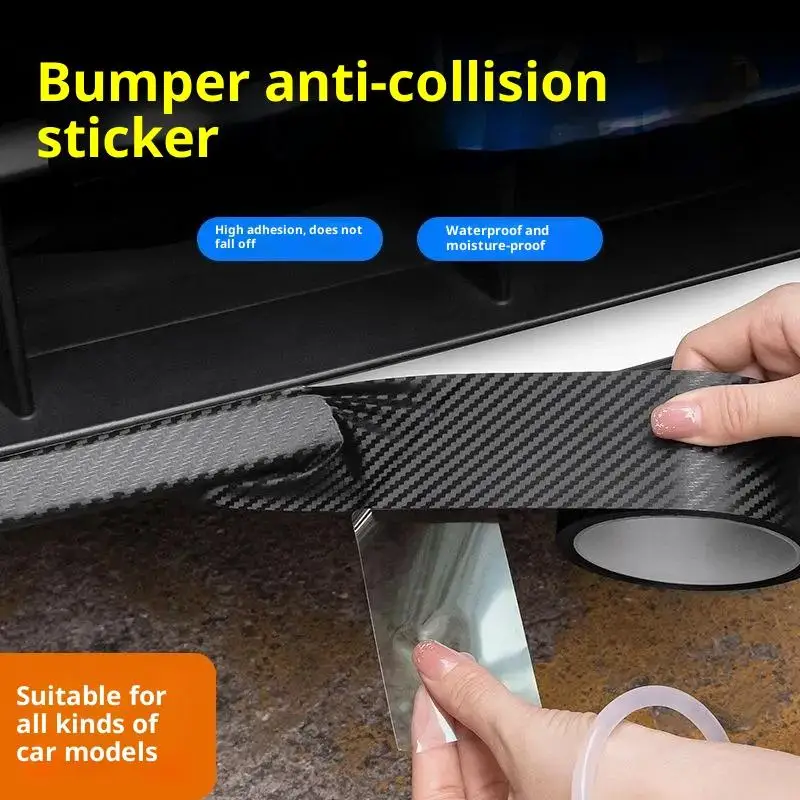 1 Roll 3D Transparent Carbon Fiber Car Door Protector Stickers Anti Scratch Tape Auto Trunk Sill Scuff Protector Film