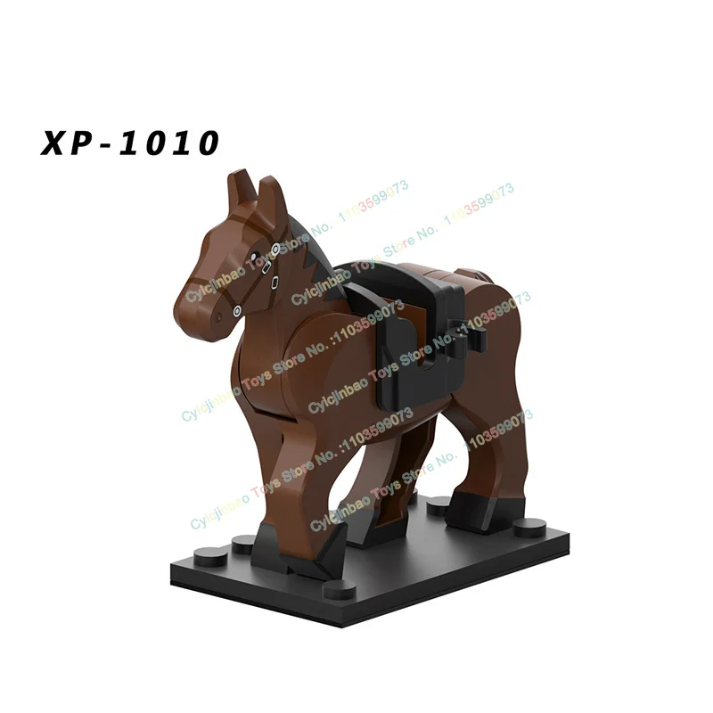 Cavallo da guerra militare medievale adatto a figure d'azione antiche accessori per blocchi di costruzione giocattolo per regalo per bambini XP1007-XP1010