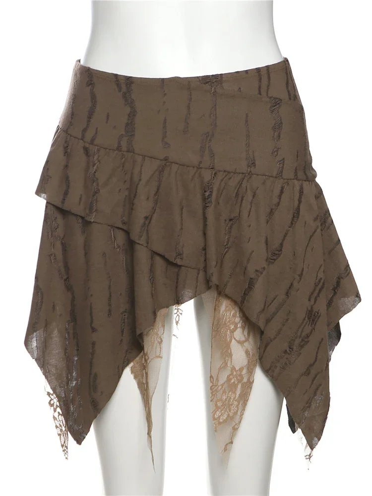 Spódniczki mini Sisterlinda z siateczki, patchworkowe, damskie, asymetryczne, z wysokim stanem, obcisłe, elastyczne, modne, uniwersalne, marszczone, eleganckie.