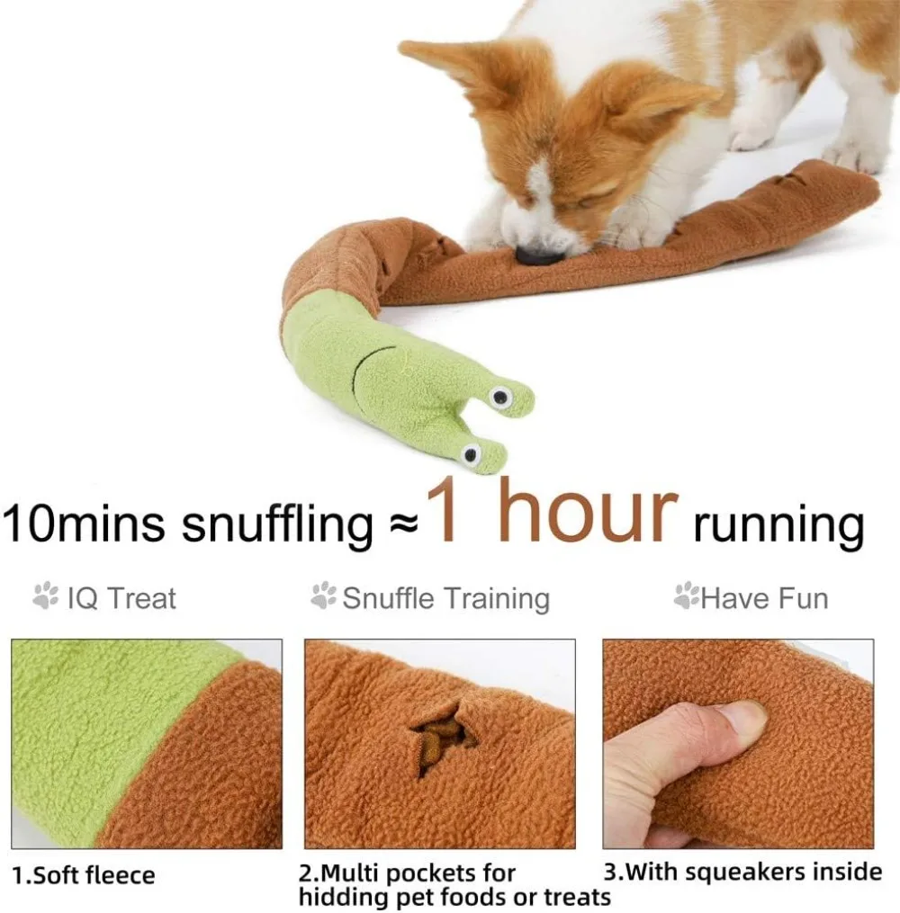 Snail Sniffing Dog Toy, With Teeth Grinding and Cleaning and Soothing Emotions Snail Snuffle Toys for Dog