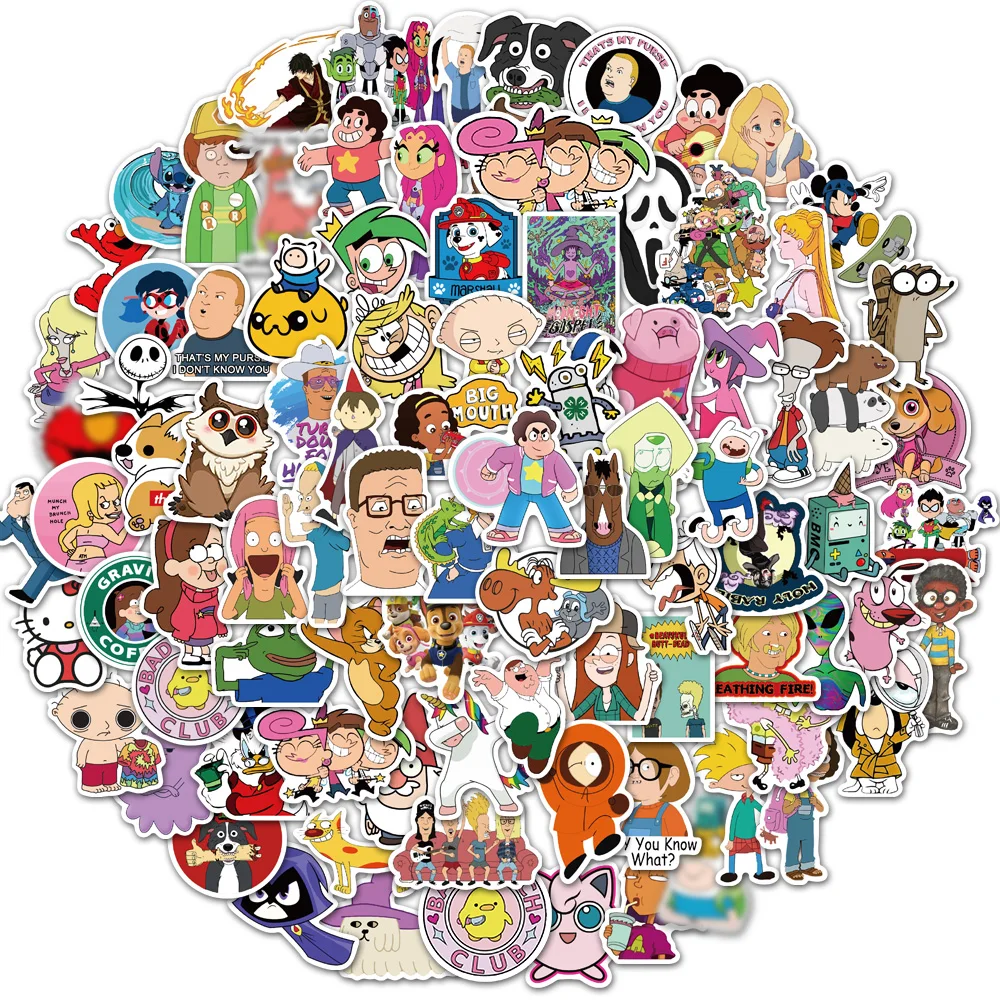 50/100pcs Classic Disney Cartoon Stickers Gravity Falls Mickey Mouse Decals for Notebook Computer Car DIY Guitar Refrigerator