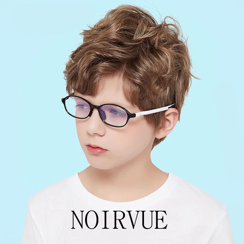 

NOIRVUE Kids Blue Light Blocking Glasses Ages 5-10 Boys Girls Glasses Protect Eyes TR Frame Adjustable Temples Anti Slip