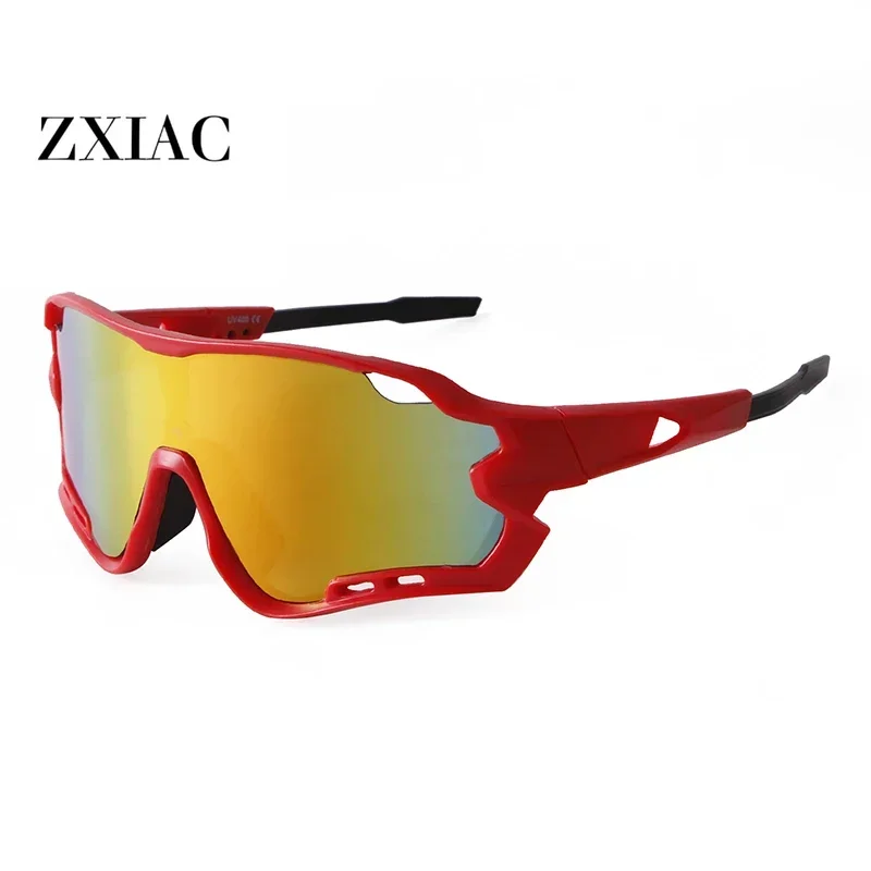 ZXIAC Outdoor Sunglasses Large Frame Hollow Design Sports Glasses for Men Mountain Road Cycling Mirror Lenses Eyewear Wholesale