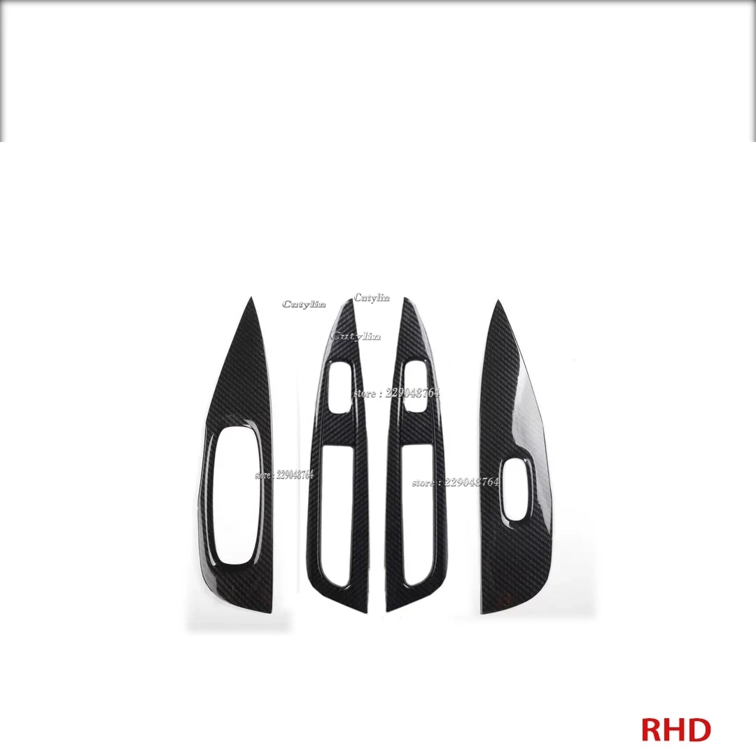 LHD RHD For Nissan Qashqai J11 2019 2020 ABS Carbon Fiber Interior Accessories Side Window Switch Cover Frame Car Decoration
