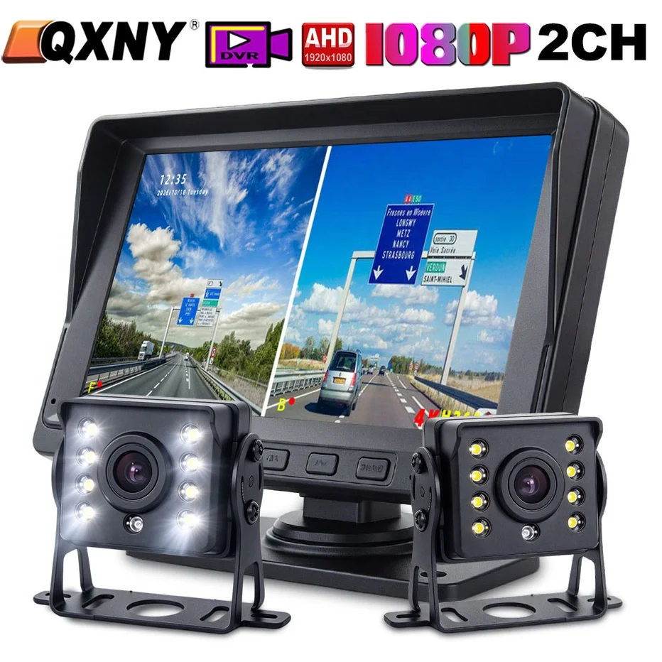 AHD1080P DVR Backup Camera 2-CH Monitor Black Box 7
