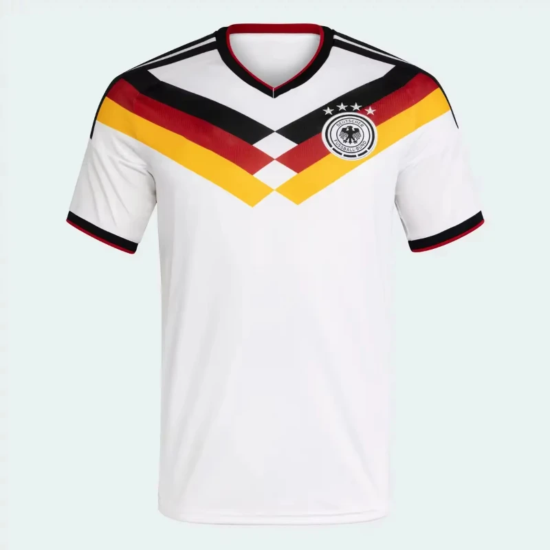 

Hot Sale Germany White Black Red Yellow Geometric Print 2026 Home Fan Edition Soccer Jersey Breathable Quick Dry Shirts for Men