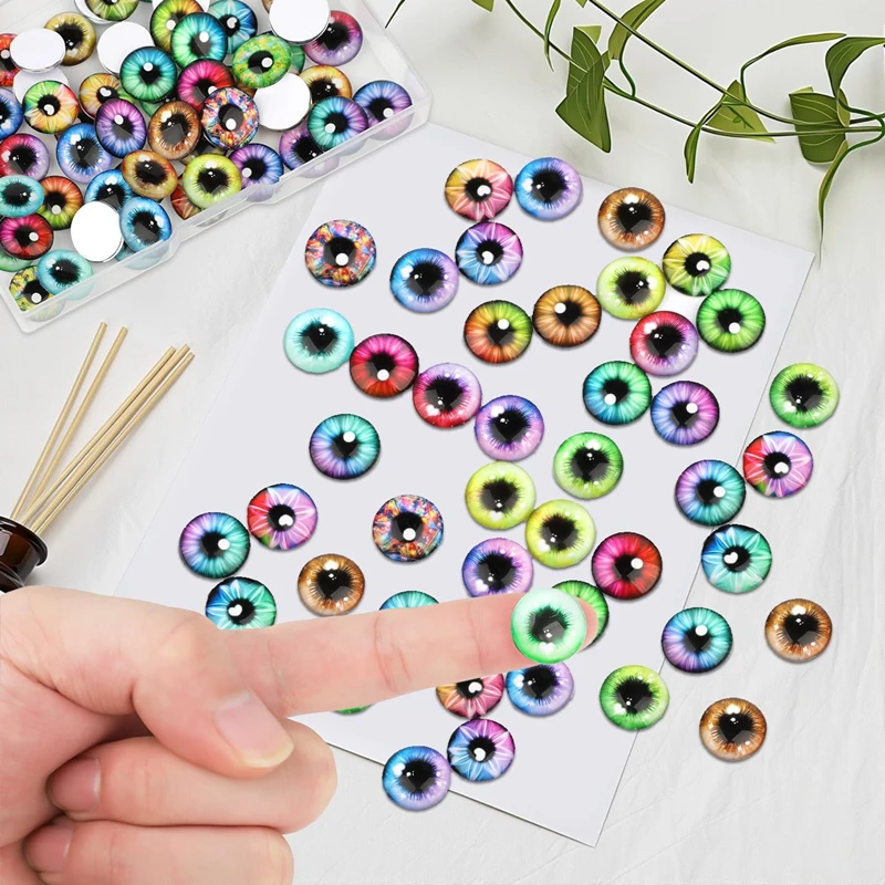 100 PZ 50 Paia Occhi di Drago Occhio di Gatto Giocattoli Vendita Calda 6mm 8mm 10mm 12mm Fatti A Mano Foto Cabochon In Vetro FAI DA TE Fare Bambole accessori
