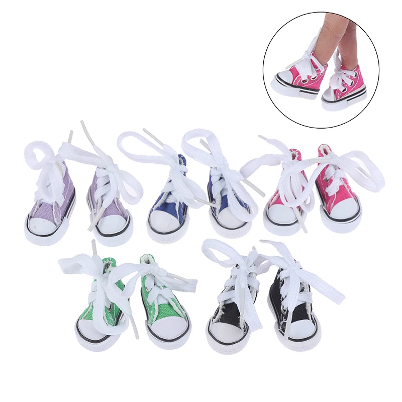 1 Pair Mini Finger Shoes Canvas Toys Boots Cute 1/6 Doll Shoes Skateboard Shoe Doll Accessories For Finger Skate Fingerboard