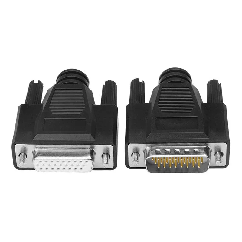 DB26 HDB26 3 Rows of 26 Pin Plug Soldering Connector D-SUB 26pin Black Male Female Welding Wire Type Connectors 1Pcs