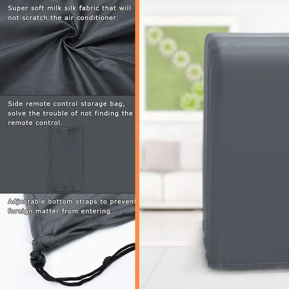 Premium Polyester Ac Unit Protective Cover for Indoor Air Conditioner Foldable Dust Rain Sand Insect Proof Sunscreen