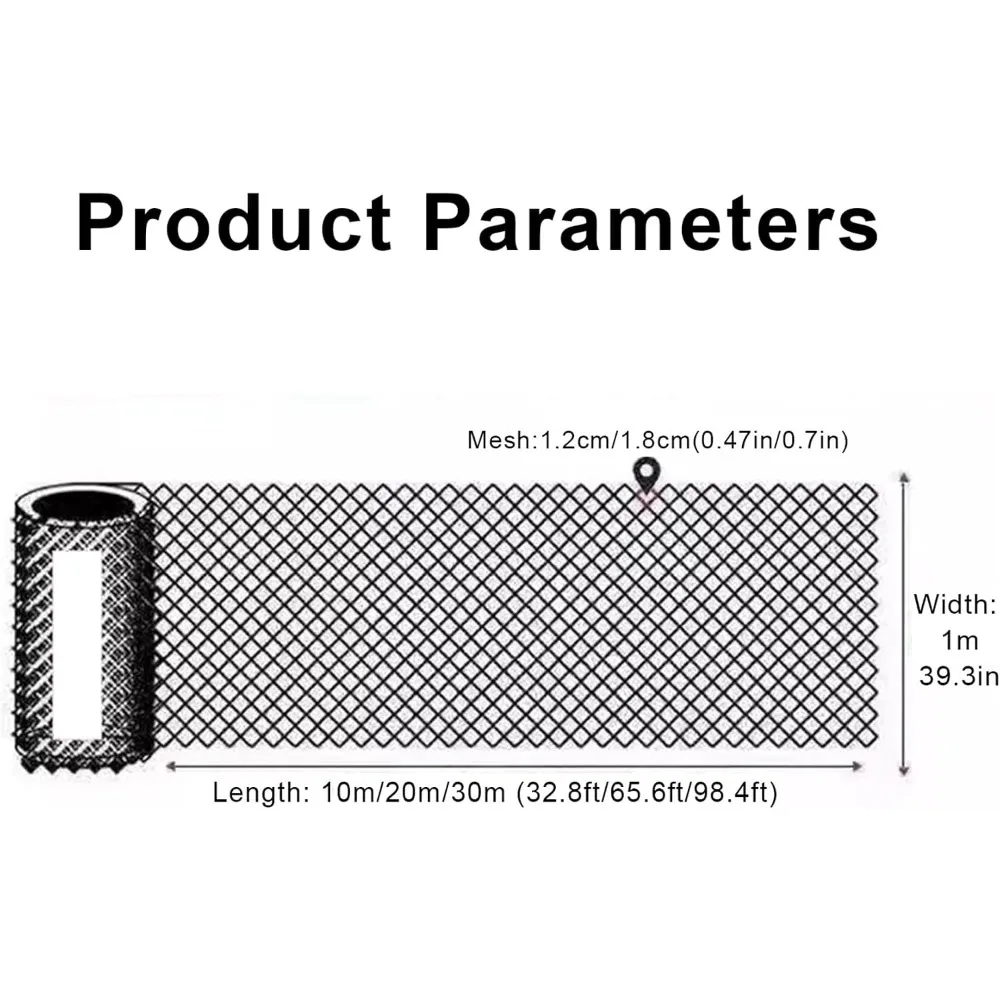 White Garden Fence Mesh 39.3″ Wide Safety Netting Plastic Net Fencing Roll Balcony Protection Window Isolation Net for Snow,