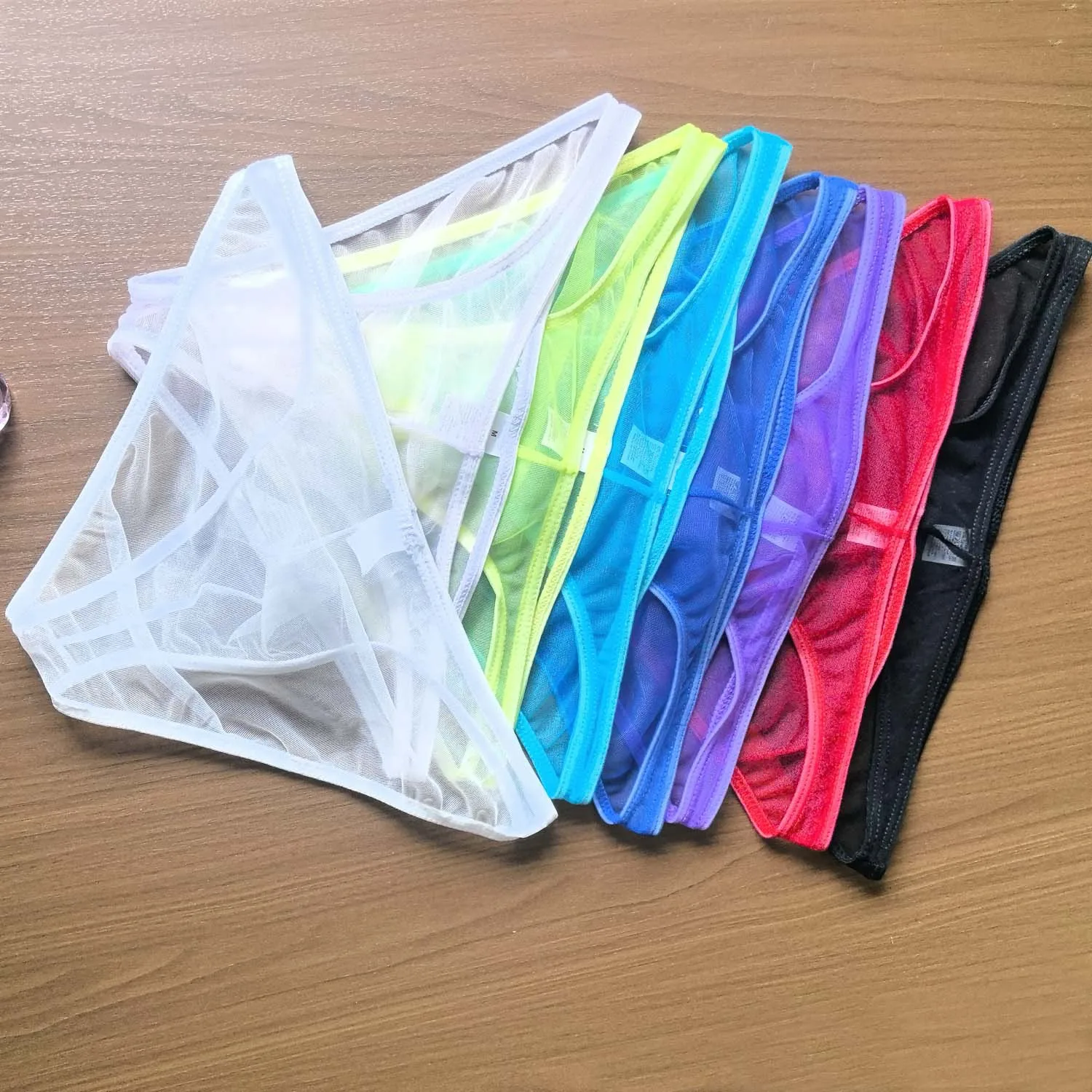 Men's Briefs Mesh Transparent Soft Comfortable Underwear 8 Colors Fashion Underpants for Men Daily Wear Casual Sports Active