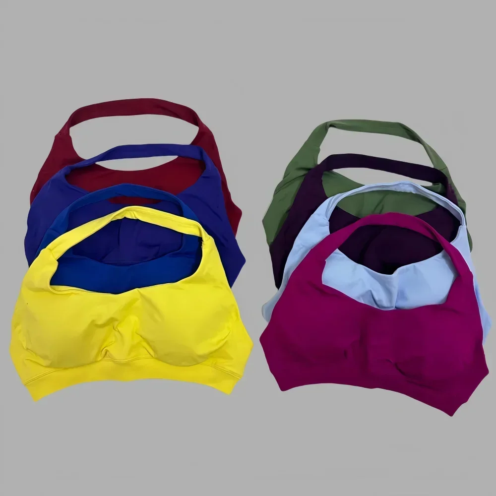 الرقبة الجمال الظهر مثير كبير الرسن الرياضة الصدرية سترة سلس اليوغا التدريب اللياقة البدنية اليوغا السراويل مزيج مجاني مجموعة #3