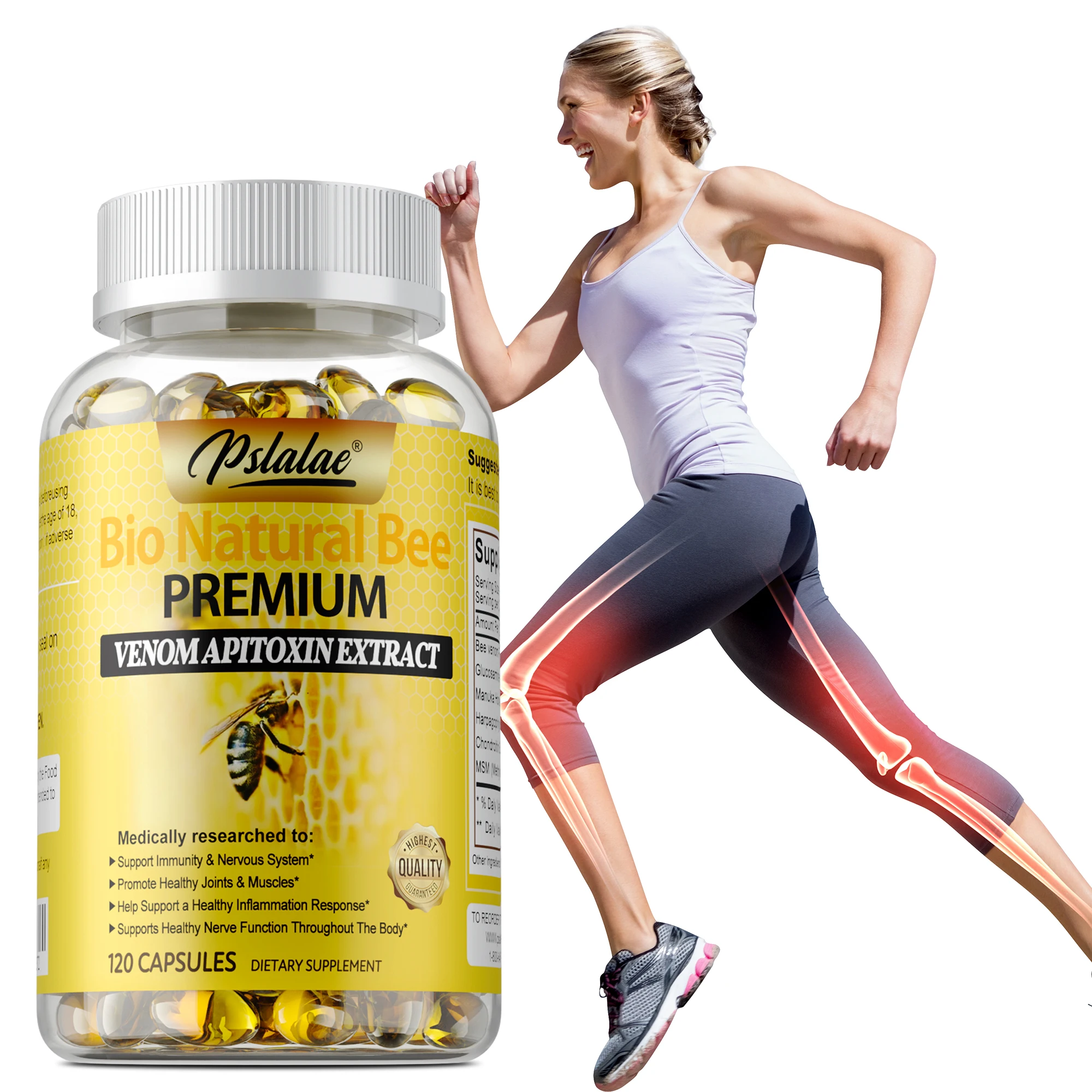 

Natural Bee Capsules - Nutrient Absorption, Enhance Immunity, Reduces Joint Pain & Stiffness, Promotes Skin and Bone Health