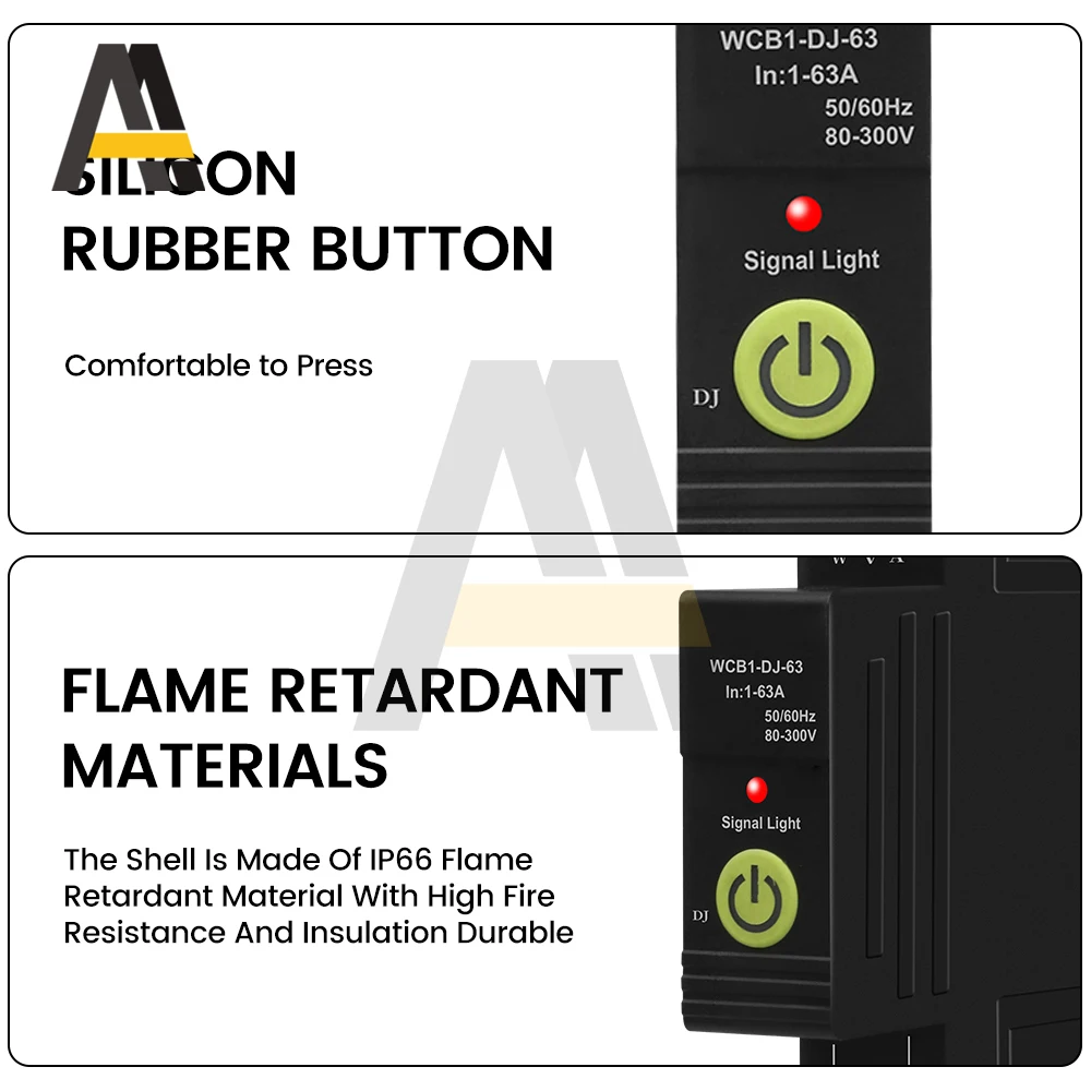 TUYA WiFi Circuit Breaker Leakage Overload Overvoltage And Undervoltage Bidirectional Energy Meter AC220V 63A KWH Timer Relay