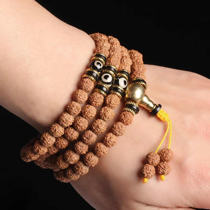 Nepal Small Jingang Bodhi Original Seed108Beads Bracelet Tibet Beads Rudraksha Couple Bracelet Wholesale