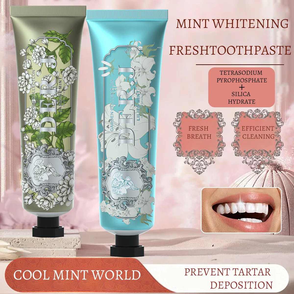 Ice refreshing molecule triple mint refreshing toothpaste cleans teeth, removes stains and yellowing, oral care freshens breath