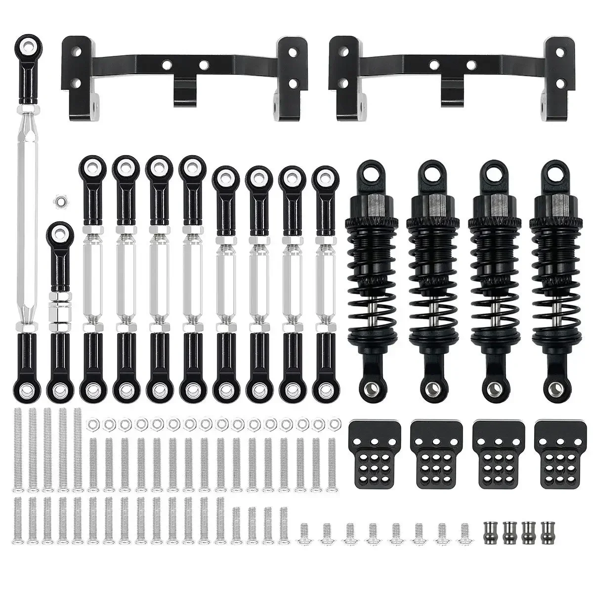 WPL C14 C24 MN D90 MN99S Metal Chassis Link Rod Pull Rod Mount Holder Shock Absorber Set RC Car Upgrades Parts Accessories