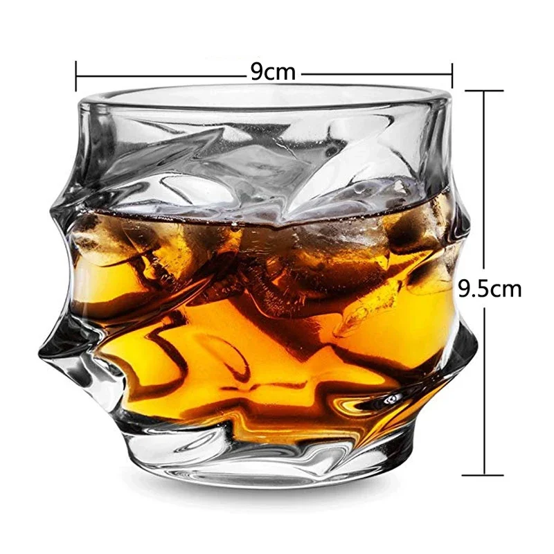 UPORS Crystal Whisky Glass 350ML Unique Elegant Scotch Glasses Liquor Tumbler Whiskey Glass for Home Party Wedding Glasses Gift