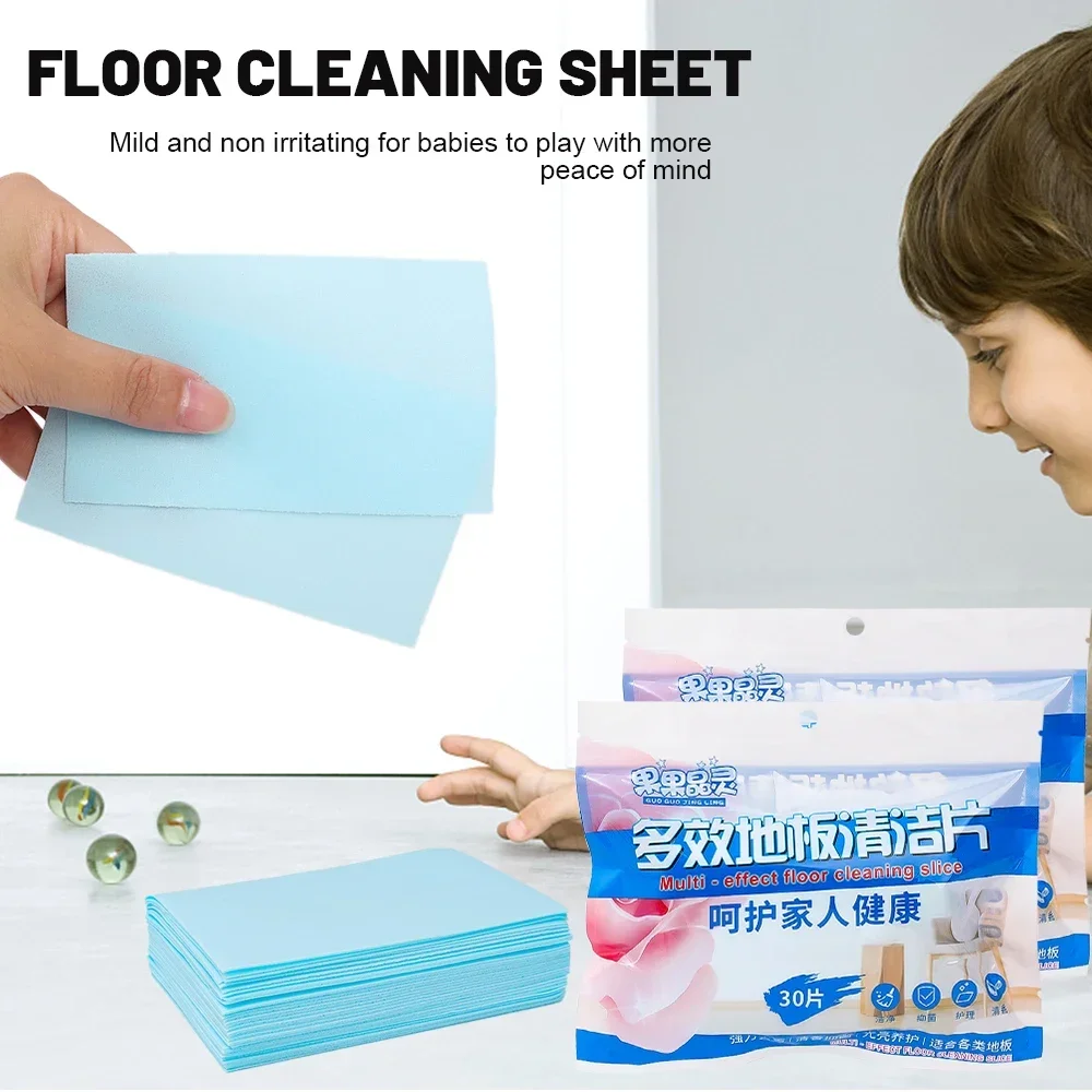 90//60/30PCS Tile Floor Cleaner Sheet Water Soluble Mopping Wooden Floor Cleaning Tablet Home Room Toilet Wiping Cleaning Tools