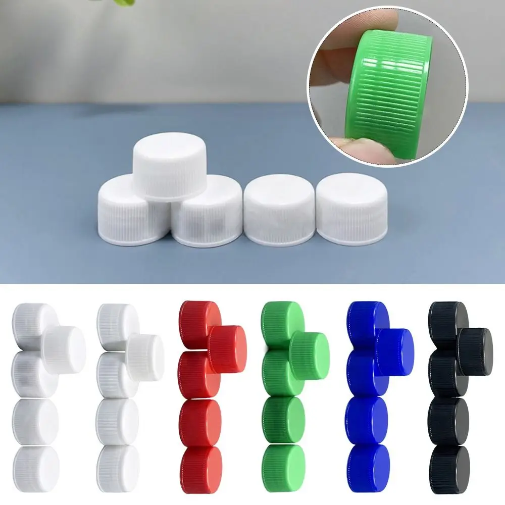 20pcs Circular Plastic Bottle Cap Reusable Multi-purpose Drinking Bottle Cap with Gasket 28mm Screw Bottle Cap