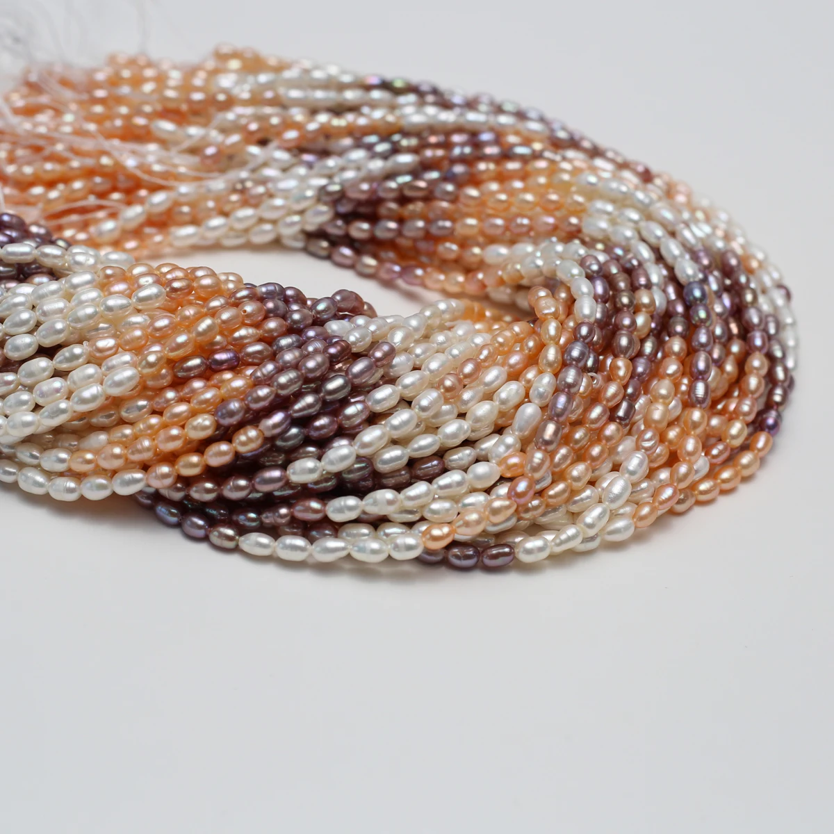 

AA 3-4mm Colored Natural Freshwater Pearl Rice-Shaped Semi-Finished Beads for Jewelry Making DIY Necklace Bracelet Accessories