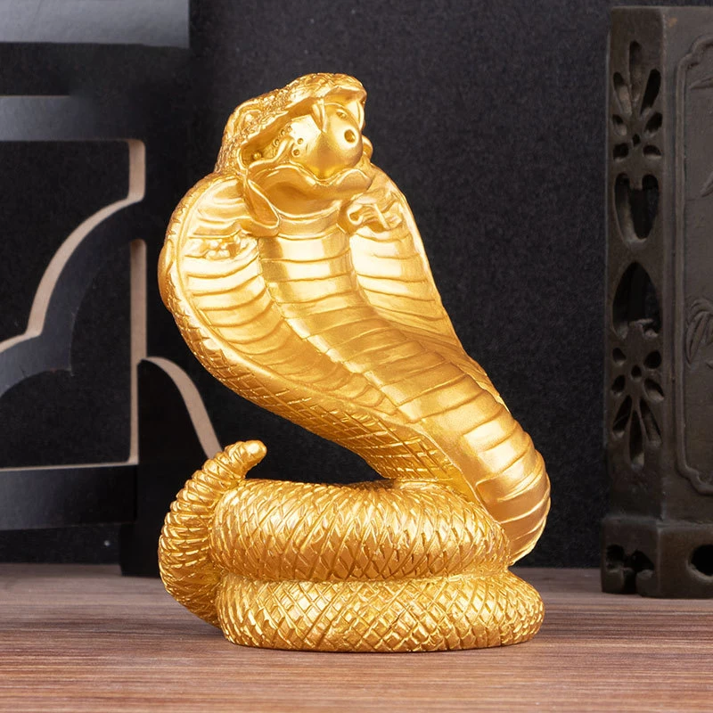 2025 Year Of The Snake Figurine Simulation Snakes Ornaments Animal Resin Statue Chinese Style Tabletop Feng Shui Lucky Crafts