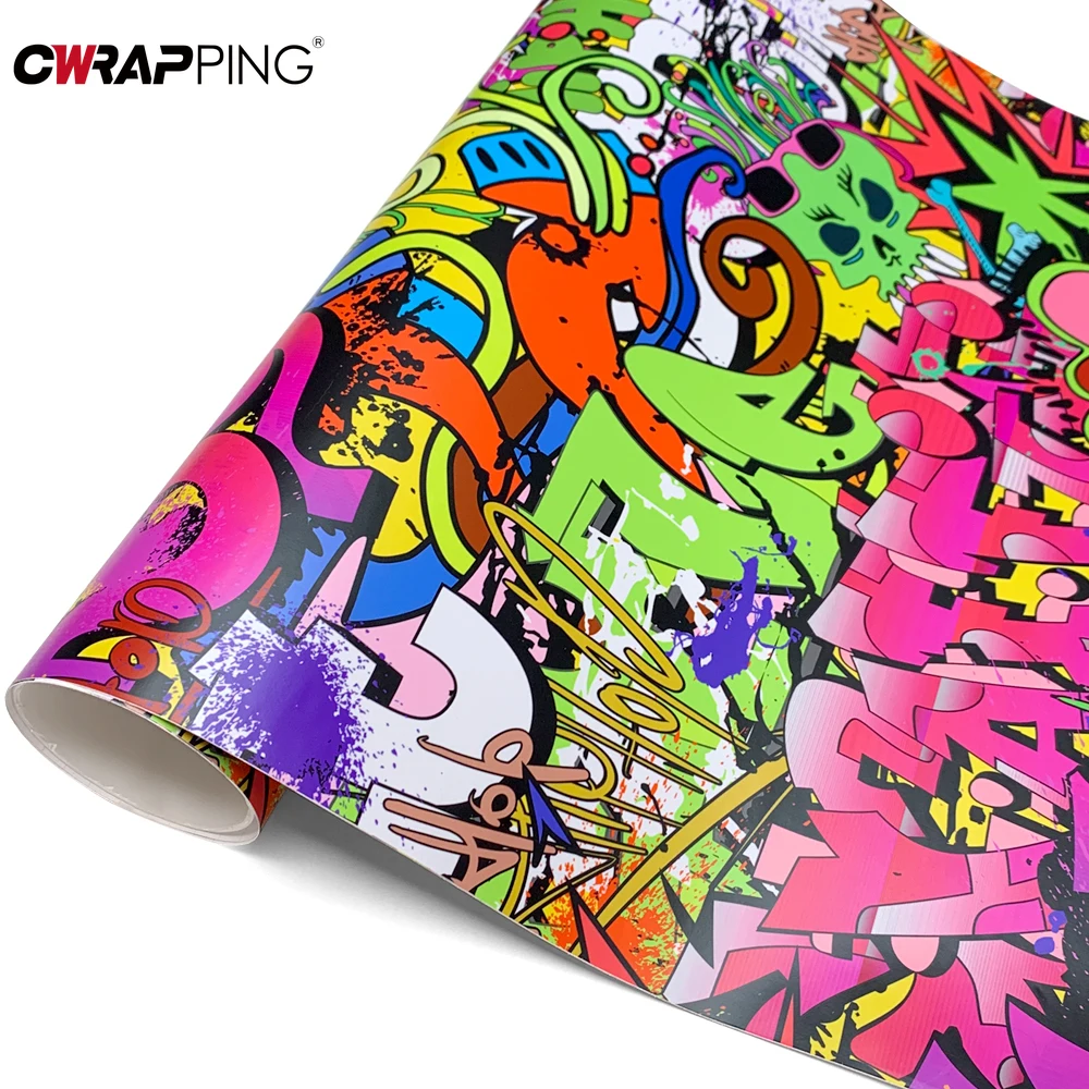 Automotive Sticker Custom Car Graffiti Pattern Waterproof Motorcycle Accessories Cover Air Release Foil Auto Decoration Wrap