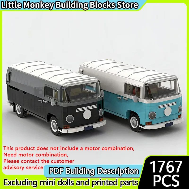 

Speed Racing Car Model MOC Building Bricks T2 Van Vehicle Pack Modular Technology Children Holiday Gifts Assemble Toys Suit