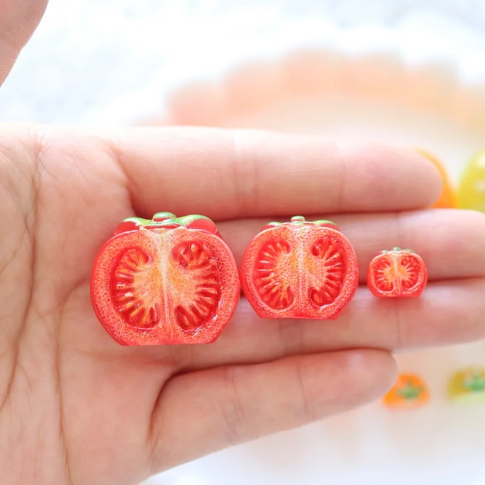 10pcs Mini Kawaii Cute Tomato Vegetables Flat Back Cabochons Scrapbook Diy  Party Hairpin Accessories Home Decoration Craft