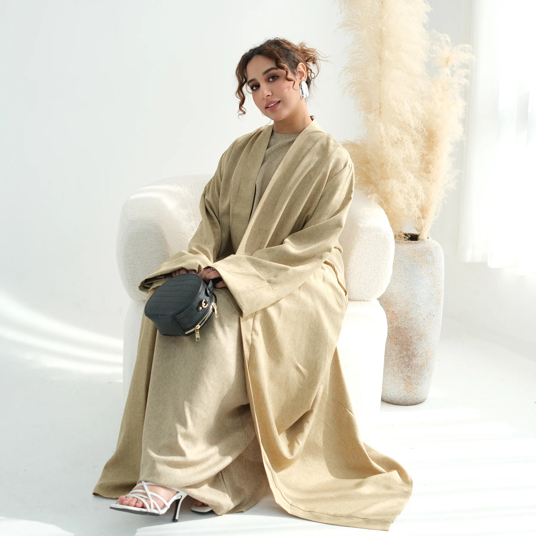 

Ramadan Open Abaya Dubai Kaftan Women Muslim Dress Eid Kimono Cardigan Kebaya Caftan Marocain Femme Robe Islam Jalabiya Vestidos