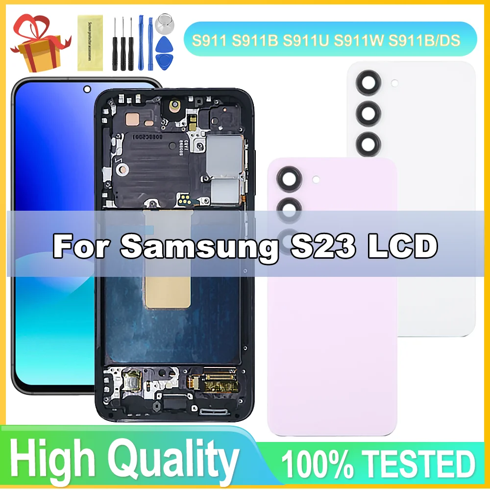 

TFT Tested For Samsung S23 LCD S911 S911B S911U Display Touch Screen Digitizer For Samsung S23 5G Screen With Frame