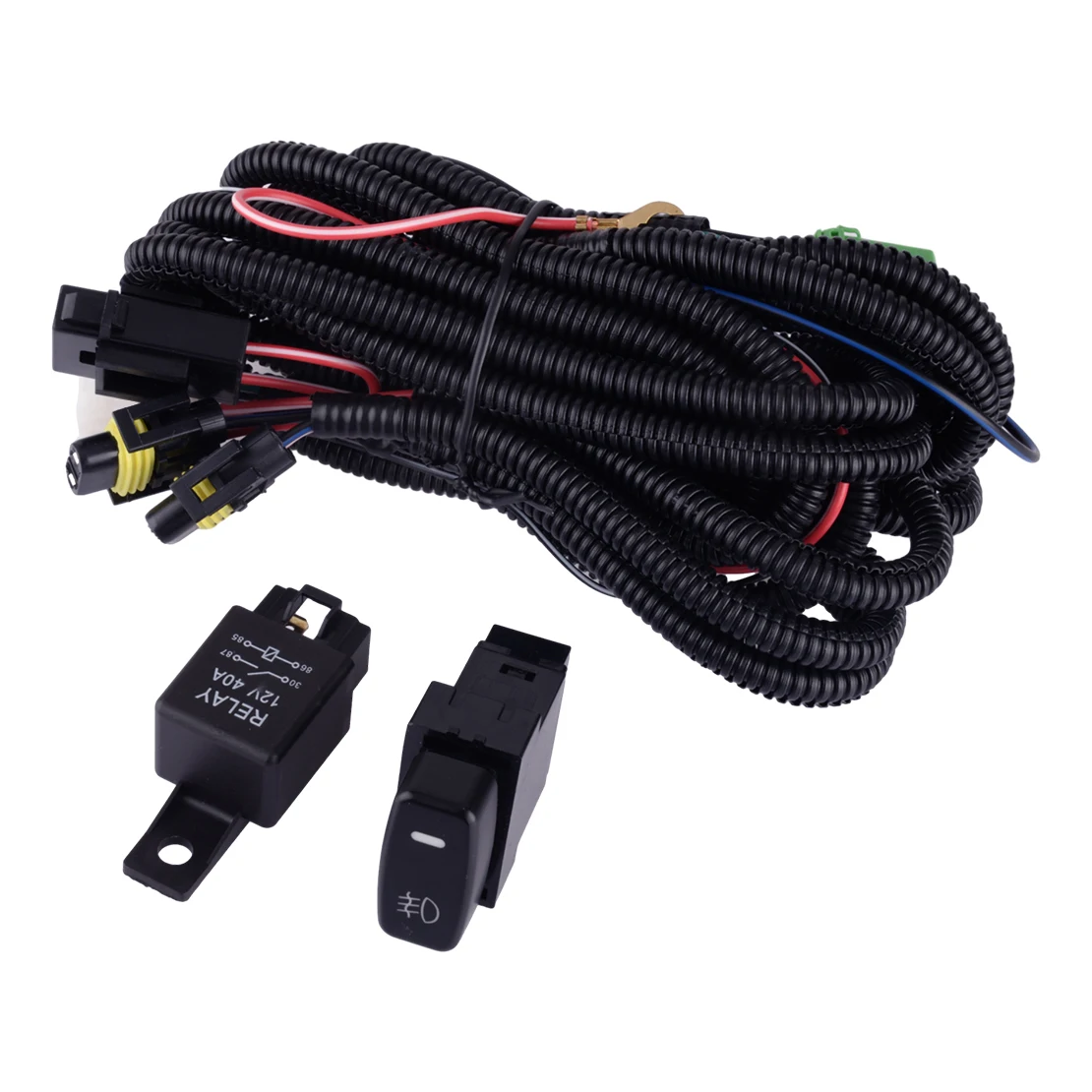 H10 H12 HB3 HB4 HIR2 12V Fog Light Wire Harness LED Relay Switch 40A Fit for Mitsubishi Outlander Lancer Pajero Eclipse Grandis