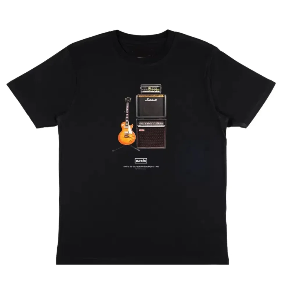 

Summer 2025 Men's Oasis Rock Band T-shirt, retro punk Harajuku loose casual fashion top, short sleeve