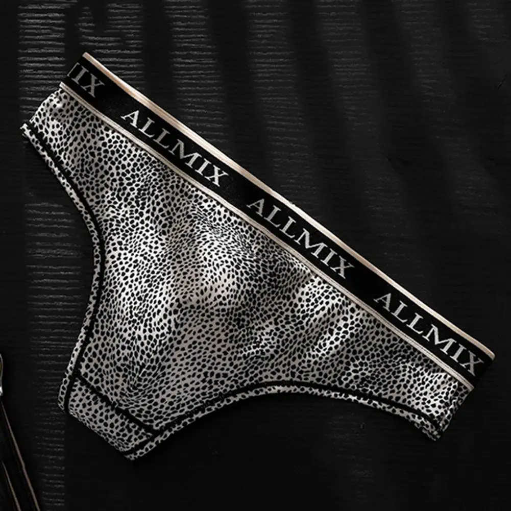 男性用のウエストバンド付きのヒョウ柄のひも,セクシーなランジェリー,ローウエスト,フィットネス用のローライズパンティー,下着