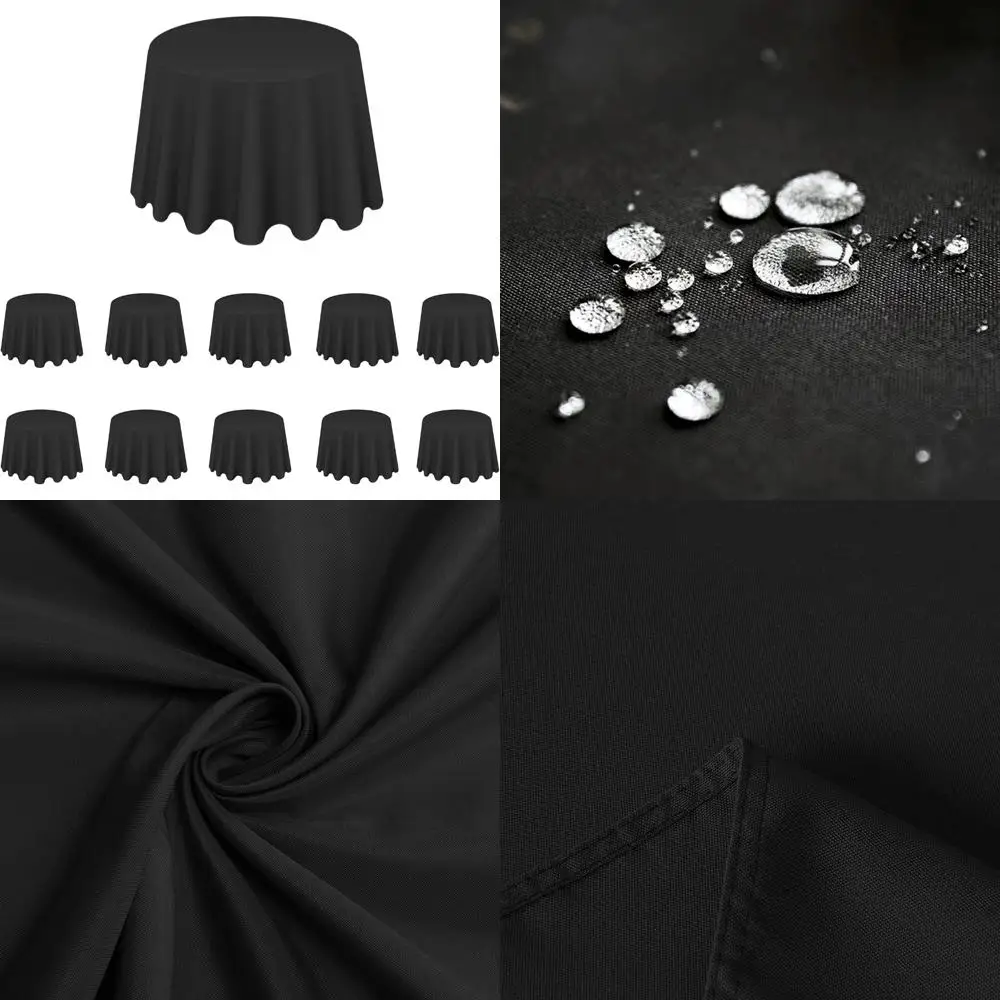 

Premium 108 Inch Round Black Polyester Tablecloth for Weddings, Parties, Events, Banquets, and Buffets - Elegant and Durable Cho