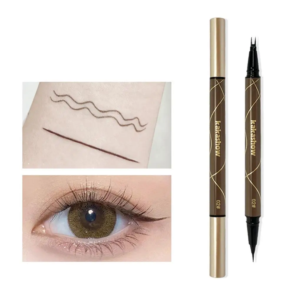 Ponta dupla bifurcada delineador líquido, Caneta de cílios inferiores, Quick Fine, Dry, 2, 2 Liner, Smooth Points, Pencil Lash Eye, Ultra In, Lower, D9C5