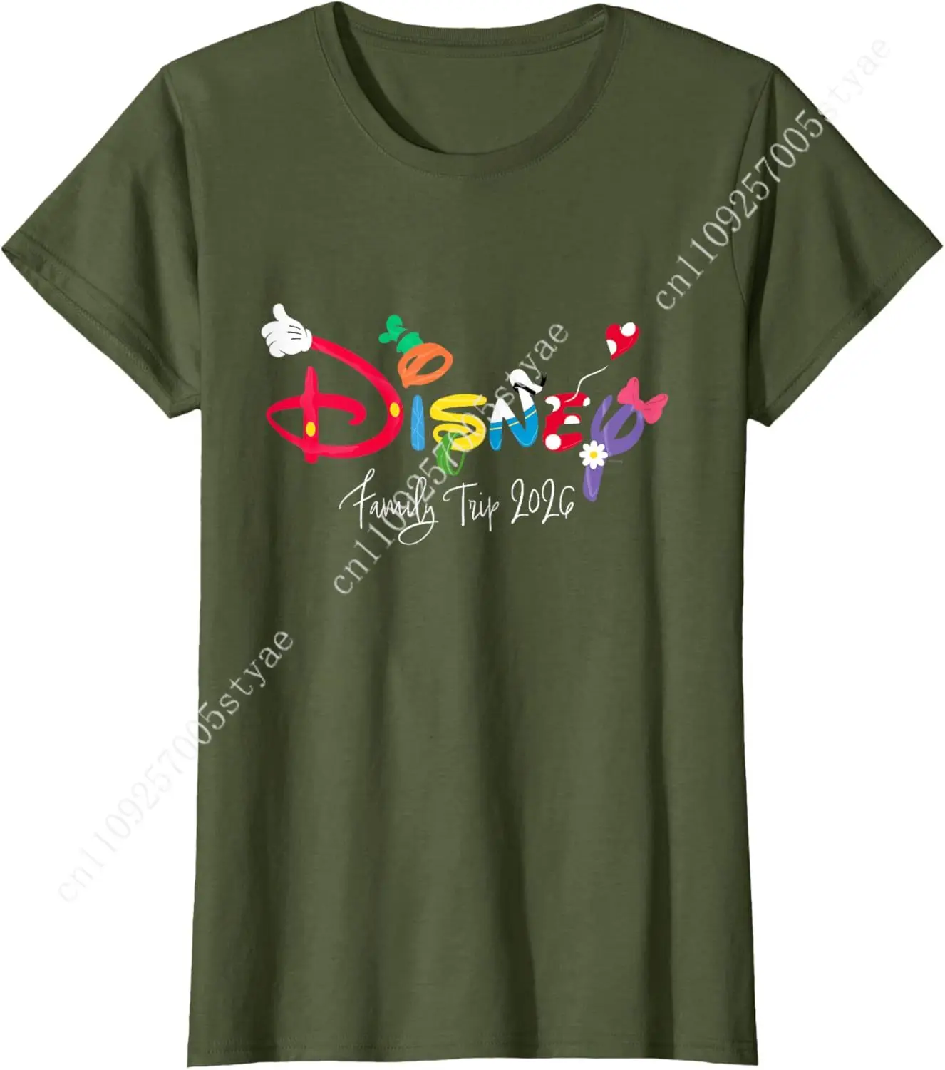 

Disney Mickey & Friends Character Letters Family Trip 2026 T-Shirt
