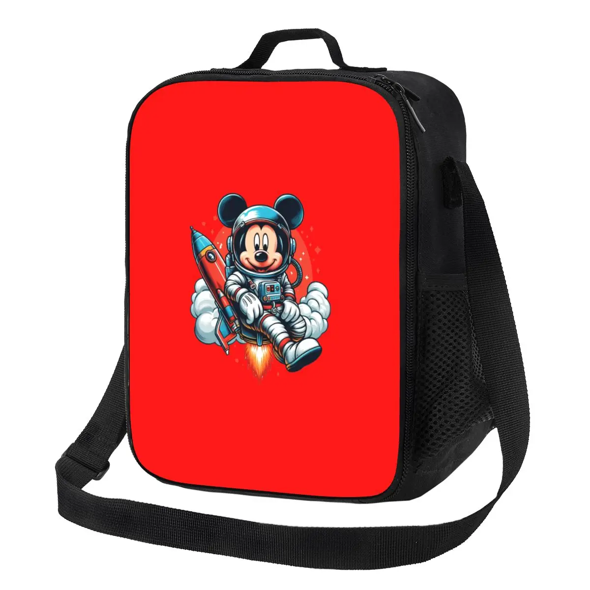 

Custom Mickey Mouse Rocket Lunch Bag Women Cooler Thermal Insulated Lunch Boxes for Kids School