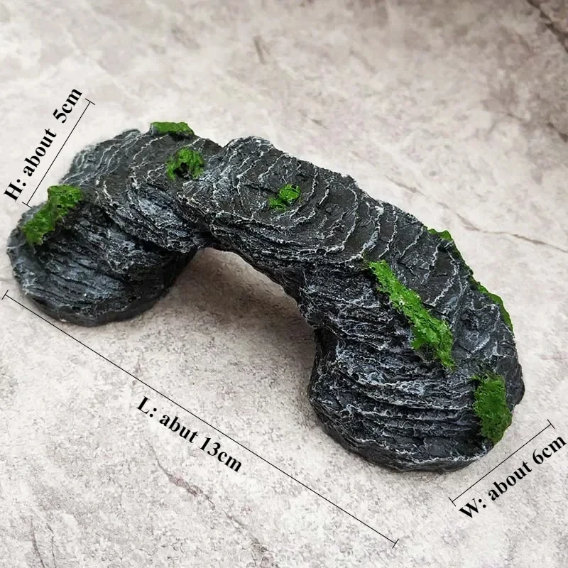 Resin Aquarium Decoration Turtle Balcony Climbing Platform Handicraft Stone Bridge Tank Landscape Aquarium