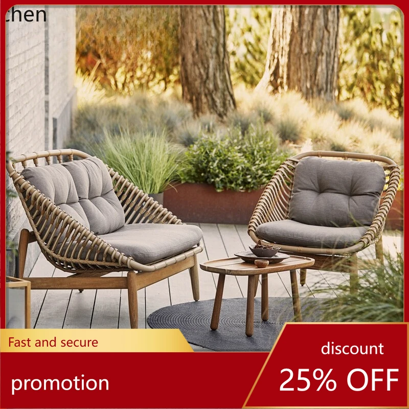 

HT outdoor sofa courtyard open-air garden leisure rattan combination outdoor rattan chair hotel furniture