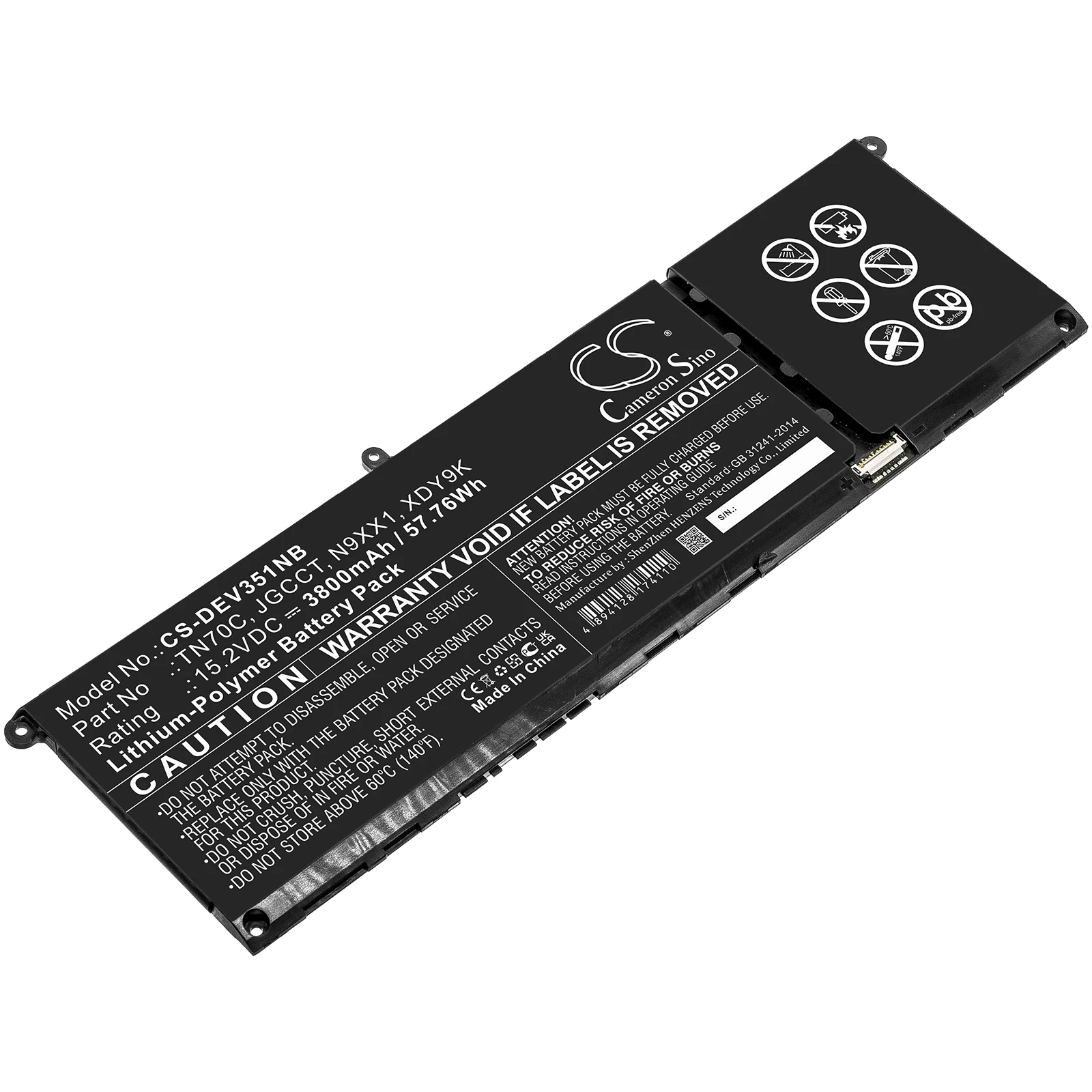 

Аккумулятор для ноутбука DELL Vostro 3510 3515 3515 5510, подходит для JGCCT N9XX1 TN70C XDY9K 3800 мАч/15,20 Вт/ч, литий-полимерный, в