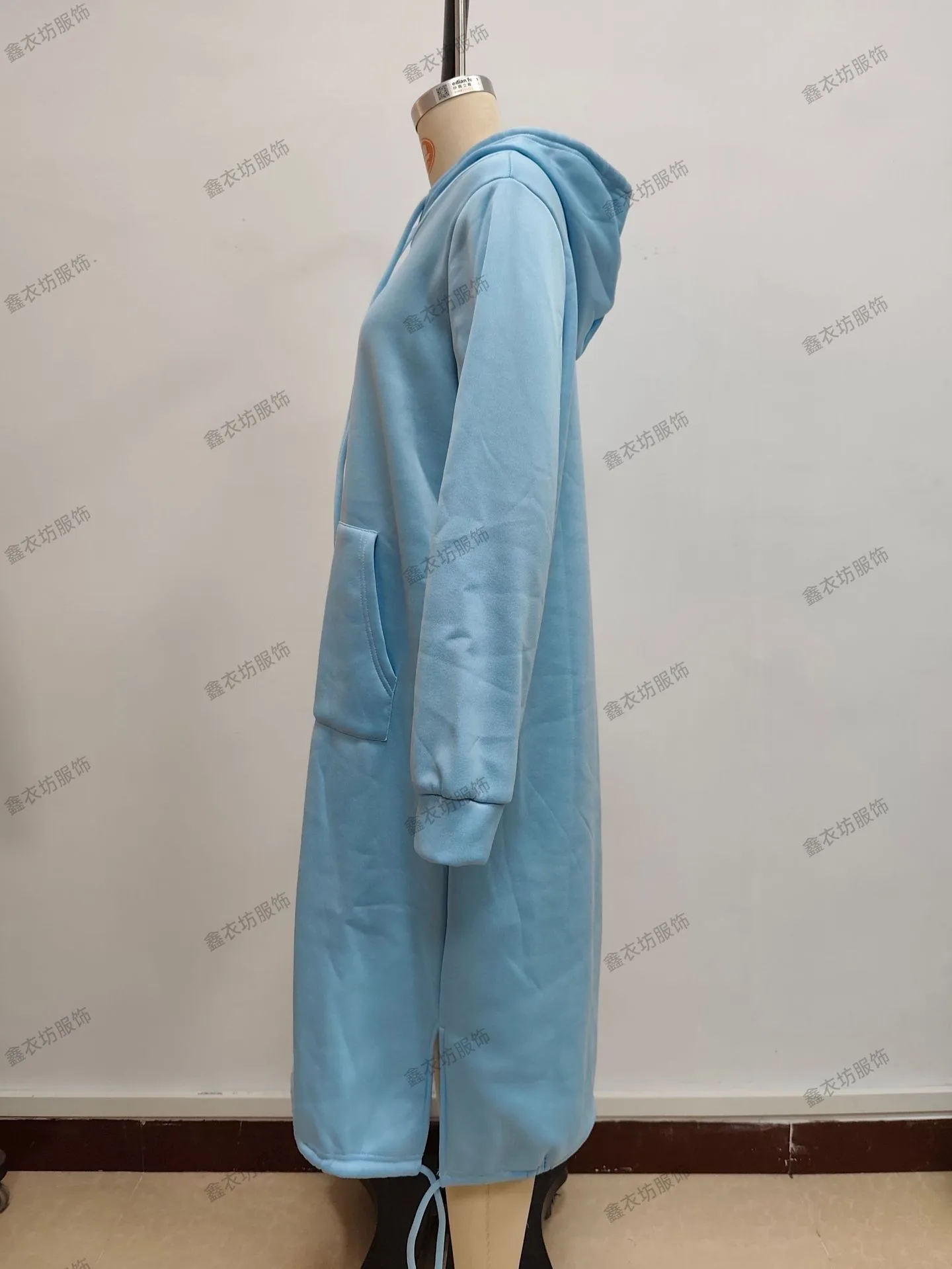 Pullover Hooded Hoodie Regular Thickness Elegant Commuter with Pocket Sweatshirt Loose Fit Wrinkle Treatment Long Hoodie