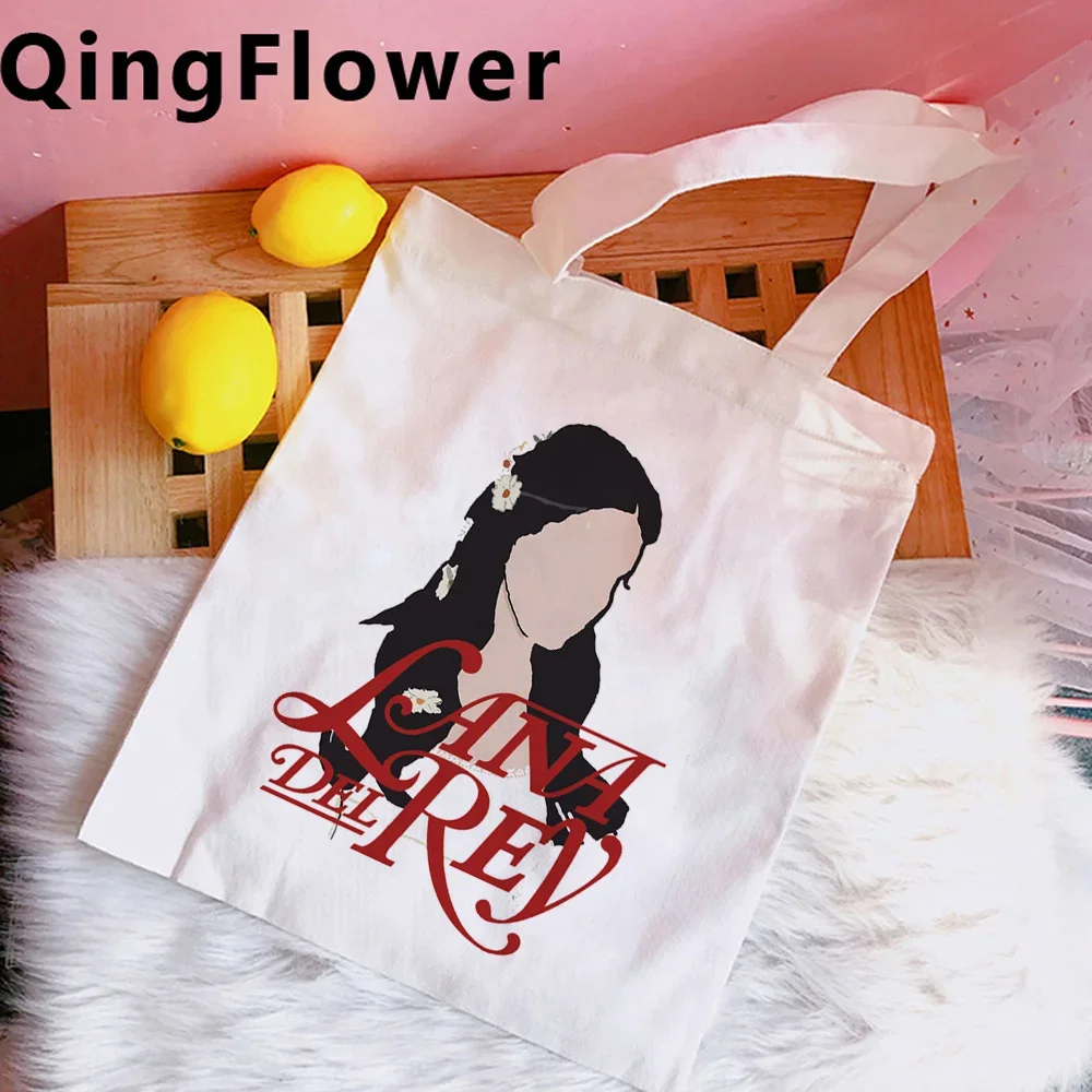 Lana Del Rey shopping bag reusable cotton bolso grocery shopper bolsas de tela bag fabric jute reciclaje sacola sacolas