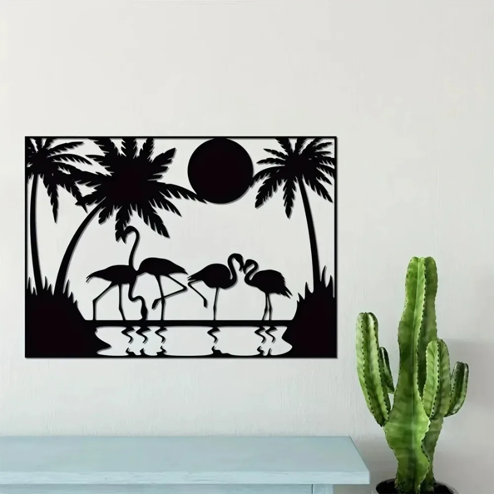 CIFBUY Modern Flamingo Metal Wall Art Iron Decor Stylish Home Ornament Gifting Choice Easy to Hang Wall Decor