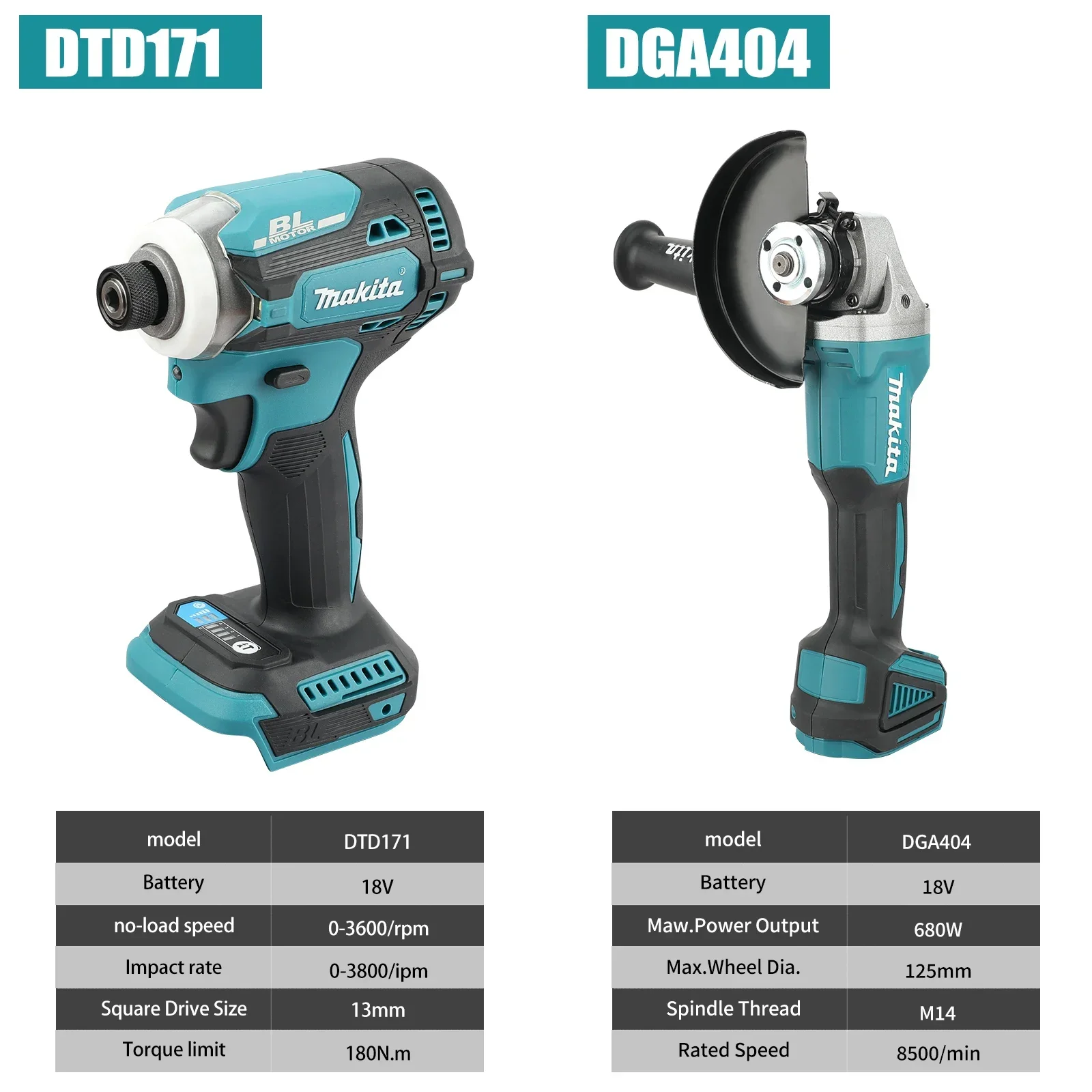 

Набор инструментов Makita из 2 предметов: ударная отвертка DTD171 + угловая шлифовальная машина DGA404 (125 мм) для деревообработки, резки металла и поделок