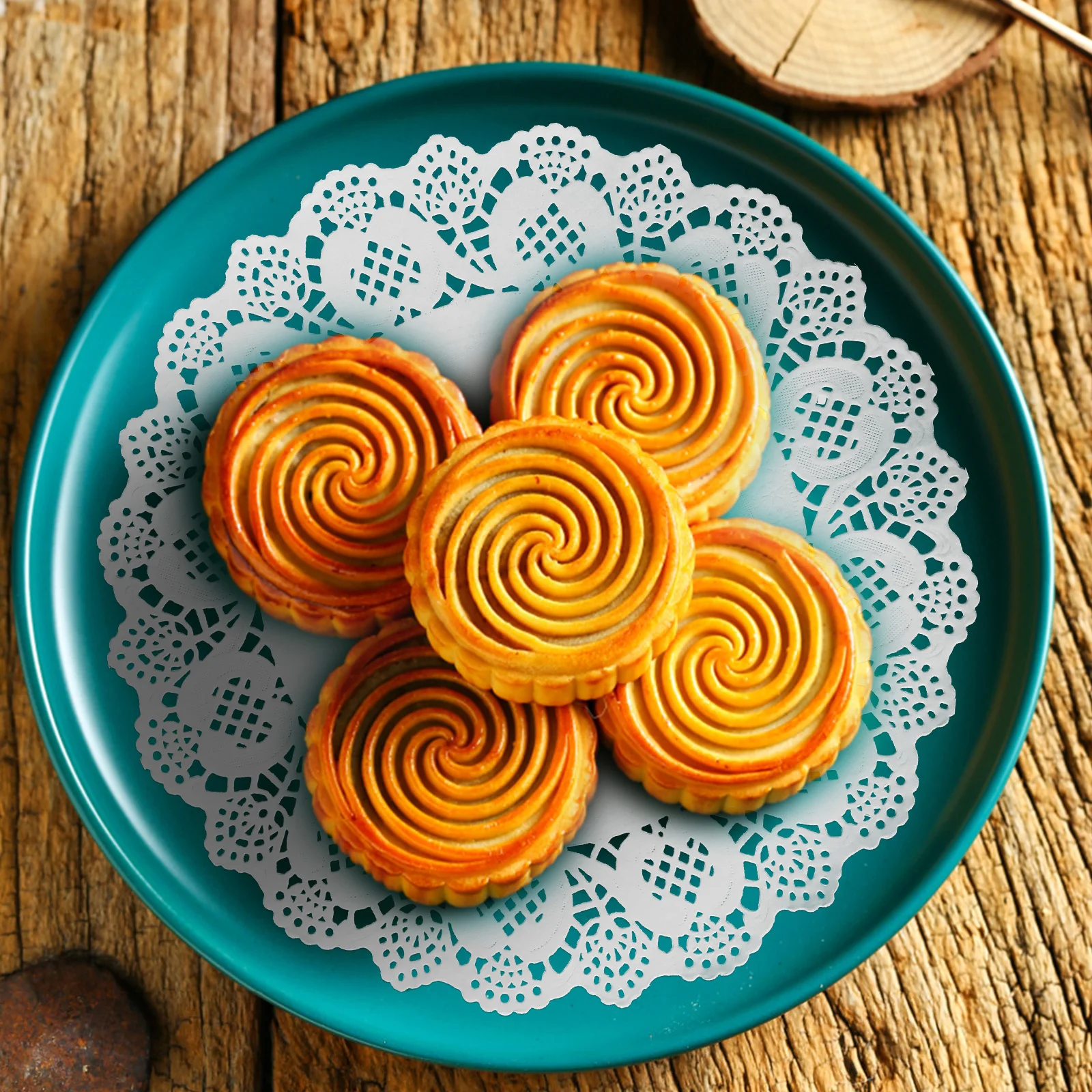 

100 pcs Baking Doilies Lace Premium Non-Stick Mats for Cakes Cupcakes Cookies Chocolates Bakery Party Wedding Use