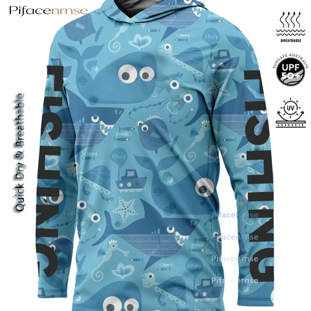 2024 Fishing Shirt Hooded Outdoor Uv Protection Large Size Man Camouflage Printing Moisture Wicking Jersey Fishing Apparel Tops