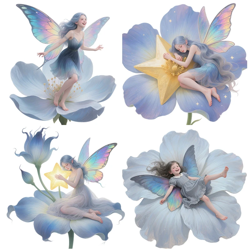 Three Ratels CEE144 Romantic Smoke Grey Flower Elf Flower Art Wall Stickers for Home Decoration